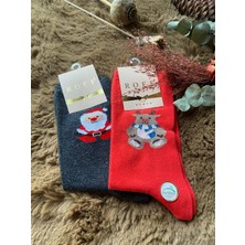 2'li Yılbaşı Desenli Soket Çorap