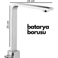 Najmaddin Krom Mutfak Evye Batarya Için Köşeli Su Borusu Paslanmaz ve Eca Uyumlu 25X25