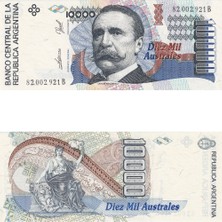 Lidya Koleksiyon Arjantin 10000 Australes - 1989 - Çil