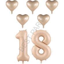 Best Parti Best Kum Beji Renk 18 Yaş Doğum Günü Folyo Balon Kutlama Seti