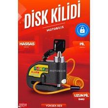 Motobros Çelik Disk Kilidi – Alarm & Hatırlatma Kablolu, Yüksek Sesli – Motosiklet Güvenlik