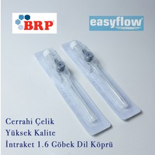 1 Adet Piercing Delim Iğnesi Gri 45 mm Intraket Kanül Anjiokat 1.6 Göbek Dil Köprü