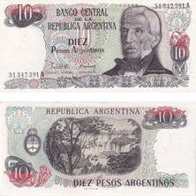 Lidya Koleksiyon Arjantin 10 Pesos - 1983 - Çil
