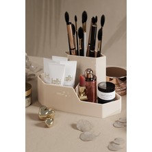 Fesya Home Corner Üçgen Makyaj Organizeri Masa Üstü Düzenleyici Organizer - Kahverengi