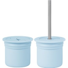   pipetli Silikon Bardak Seti Mineral Blue / Powder Grey Cnk