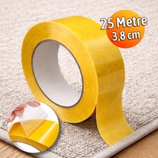 Badem10 Çift Taraflı (1 Adet) 25 Metre Güçlü Yapışkanlı Fileli Takviyeli Kaydırmaz Halı Bandı Kilim Paspas