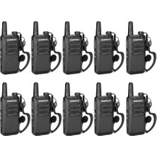 10LU Baofeng R5 Kablosuz El Telsizi Kulaklık Dahil Set - Pmr 446 Mikro USB Şarjlı