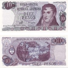 Lidya Koleksiyon Arjantin 10 Pesos - 1976 - Çil