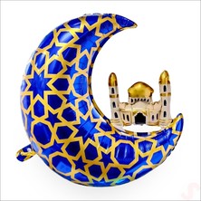 Süsle Bebek ve Parti Ramazan Ay Kubbe Mavi Folyo Balon - 65 cm