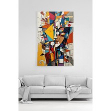 HonataDizayn Modern Geometrik Soyut Portre %100 Pamuk Kanvas Tablo