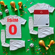 Bite Nose Isme Özel Yazdırmalı Çocuk Türkiye 2024/25 Milli Takım Beyaz Forma Short Takımı