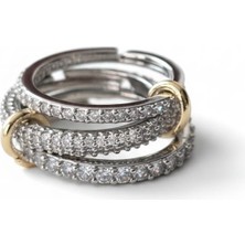 Diva Viva - Unity Triple Link Taşlı Yüzük (KOD-439)