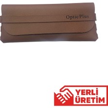 Optic Plus Sevgililer Gününe Özel Isim Yazılabilir A Kalite Deri Gözlük Kılıfı / Gözlük Kutusu Kahverengi