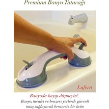 Lufern Premium Banyo Tutacağı Kilitli Vantuzlu Güvenli Tuvalet Vakum Pratik Dayanıklı Monte Edilir