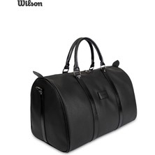 Wilson Siyah Vegan Deri Unisex Seyahat Spor Hastane El ve Omuz Çantası Kabin Boy El Valizi Hostes Bavulu