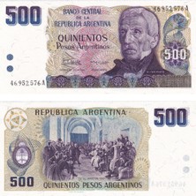 Lidya Koleksiyon Arjantin 500 Pesos - 1984 - Çil
