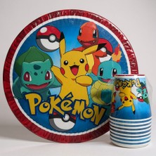 Cadde Süs Pokemon Temalı Tabak Bardak 8'li Set