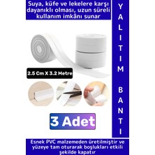 Wintoup Uzun Ömürlü Su Nem Küf Dayanıklı Mutfak Lavabo Pencere Kenar Yalıtım Bandı 2.5 cm x 3.2 Metre 3 Adet