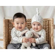 By Bubbles Pamuklu Fil Desenli Bebek Tulum – Şapkalı, Çıtçıtlı, Örme Kumaş Yenidoğan Tulumu (Unisex )