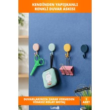 Letsii Kendinden Yapışkanlı Renkli Duvar Askısı Anahtar ve Havlu Askılığı
