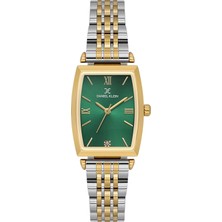 Daniel Klein Yeni Sezon Kadın/kız Kol Saati 2 Yıl Garantili Çift Renk Modern Tasarım Yeşil Kadran