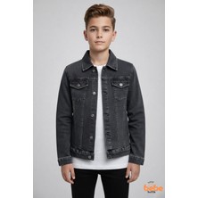 Trend Bebe Butik Erkek Çocuk Kot Ceket Jean Mont Rahat Kalıp 9-15 Yaş Günlük Okul Ceketi Mevsimlik Denim Ceket