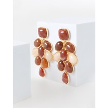 Jimmy Key Bordo Salkım Formlu Sallanan Küpe