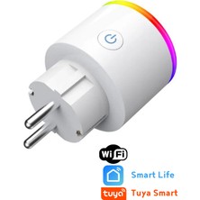 Özbience Akıllı Wi-Fi Priz, Tuya Destekli, Rgb LED Işıklı, Güvenli Elektrik Kullanımı