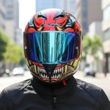 Ls2 Rapıd 2 Spox Kırmızı-Gri Kask (Mavi Vizör + Şeffaf Vizör)