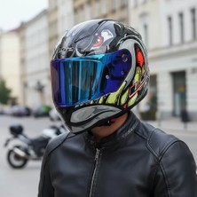 Ls2 Rapıd 2 Spox Gri-Kırmızı Kask - (Gökkuşağı Vizör + Şeffaf Vizör)