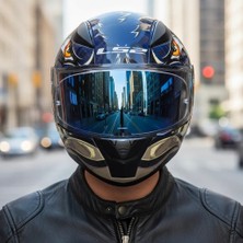 Ls2 Rapıd 2 Spox Mavi-Gri Kask (Mavi Vizör + Şeffaf Vizör)