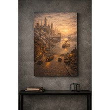 Artease Günbatımında Brooklyn Köprüsü Kanvas Tablo