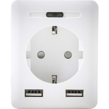 Özbience Akıllı Priz 2 Usb, Wi-Fi, Tuya, Google, Alexa, Siri Uyumlu, 10A Koruma