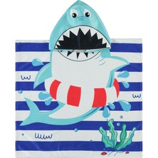 Civil Boys Köpek Balığı  Baskılı Panço - Lacivert Standart