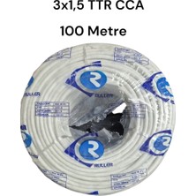 Ruller 3x1.5 Ttr Cca Tam Kesit Kablo 100 Metre