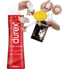 Durex Çilekli Jel 50 ml + Tekrar Tekrar Kulanımlı Erkeklere Ero.tic Oyuncağı Magical Kiss Egg Mas.türbasyon C-8085