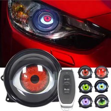 Cabbaroğlu Ticaret Şeytan Gözü LED Far 6 Modlu Renkli Mercekli LED Uzaktan Kumandalı