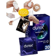 Durex Maraton 20 Li Prezervatif + Sınırsız Kulanılır Erkek 31çekme Oyuncağı Se.ksyumurtası Magical Kiss Egg C-8085