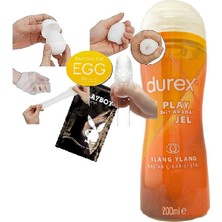 Durex Ylang Ylang Jel 200ML + Sınırsız Kulanımlı Erkeklere Özel Ero.tik Oyuncak Magical Kiss Egg Mas.türbatör C-8085