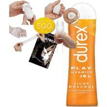 Durex Play Sıcak Dokunuş Uyarıcılı Jel 100 ml + Sınırsız Kulanımlı Erkek 31çekme Mast.urbation Oyuncağı Yumurta Magical Kiss Egg C-8085