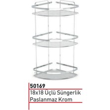 Livea Lıvea 18*18 Üçlü Dalga Süngerlik Paslanmaz KROM-50169