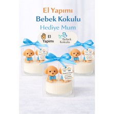 Larina Hediyelik Hediyelik Erkek İkiz Bebek Kokulu Mum Hediyelik –Kişiye Özel, Doğum & Mevlüt, Baby Shower – Etiketli + Şeffaf Kutu