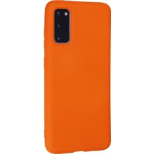 Marsilyan Samsung Galaxy S20 Kılıf Nano Içi Kadife Silikon - Turuncu