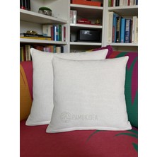 PAMUKIDEA Punch Için Işlemesiz Sade Düz Punchluk Yastık, Kırlent Kılıfı Desensiz  - Fermuarlı 2 Adet - 45X45