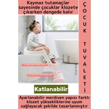 Wintoup Eğitici Çocuk Özgüven Kazanımı Konforlu Kaymaz Ayarlanabilir Merdiven Klozet Tuvalet Eğitimi Aparatı