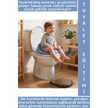 Wintoup Dayanıklı Sert Plastik Çocuk Tuvalet Eğitimi Kaymaz Taban Hijyenik Renkli Kulplu Klozet Adaptörü