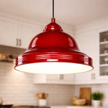 Cata Modern Dekoratif Sarkıt Avize Kırmızı Metal Kasa E27 Duylu CT-8292K Ampul Hariç
