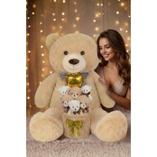 Sole Sevgililer Günü’ne Özel: Premium Kalp Balonlu Deluxe Peluş Boz Ayıcık Buketi – Özel Kutulu Tasarım