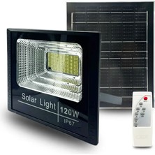 Cata 120 Watt Beyaz Işık 1200 Lümen Kumandalı Solar Projektör LED Projektör Dış Mekana Uygun CT-4648