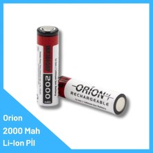 Orion 3 Adet 18650 Lityum Iyon Pil 3.7V 2000MAH 15C Deşarj |